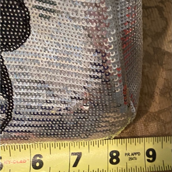 Forever 21 x Disney Mickey Mouse silver sequins hand bag NWT - Picture 10 of 11